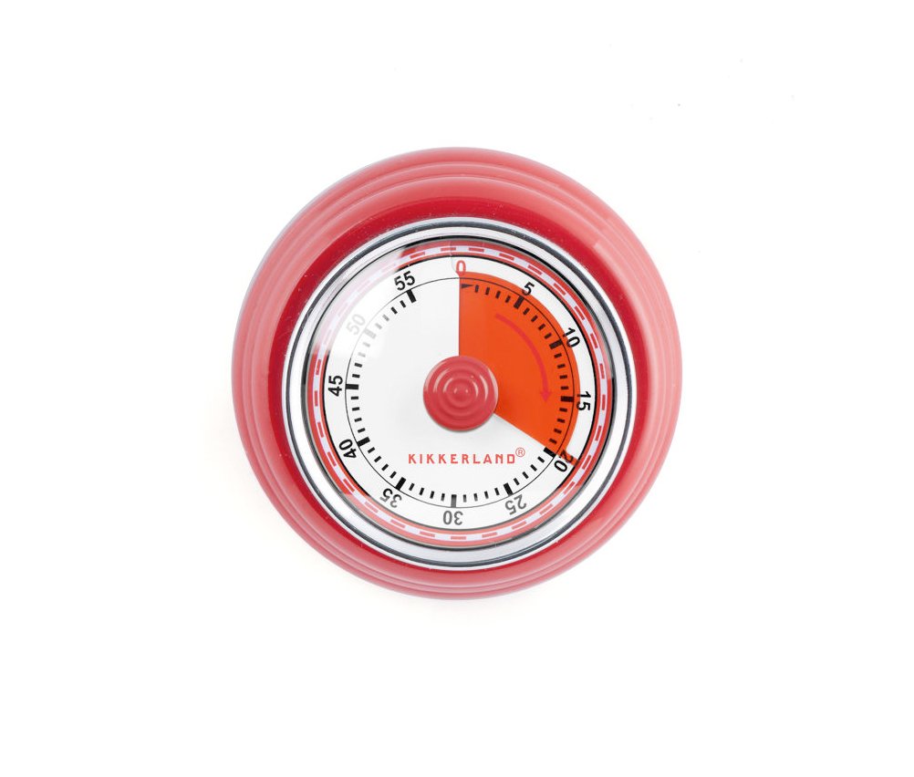 KIKKERLAND KT051-R Kitchen Timer, Steel, Red