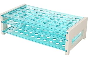 MIELIKKE 2psc Test Tube Rack for 12/13 mm Tubes, Hole Diameter is 13mm, Holds 50, Detachable, for Lab, Home Use