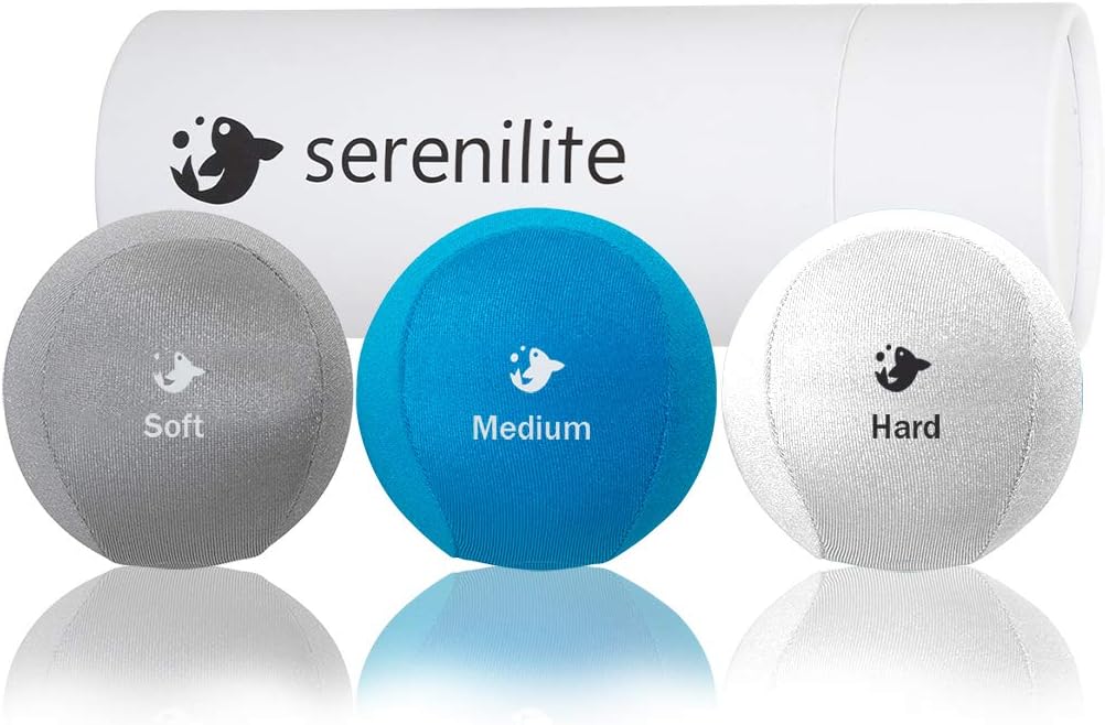 Serenilite 3X Hand Therapy Exercise Stress Ball Bundle - Tri-Density Stress Balls & Grip Strengthening - Therapeutic Hand Mobility & Restoration - Soft, Medium, Hard