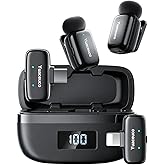 Yuaceuco Mini Wireless Lavalier Microphone for iPhone ipad Android, Noise Reduction and Mute, 33h Charging Case, AI Voice Changer, 131FT Range, Mini Lapel Mic for Video Recording, Vlogging, YouTube