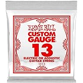 Ernie Ball Nickel Plain Single Guitar String .013 Gauge 6-Pack