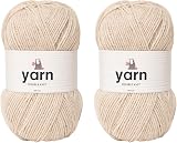 Korbond Yarn Beige 2 x 100g Acrylic DK Double Knit Crochet Wool