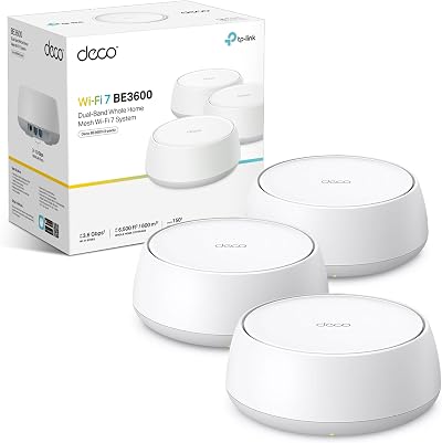 TP-Link Deco BE3600 3-Pack Mesh WiFi 7 System Dual-Band AI Roaming