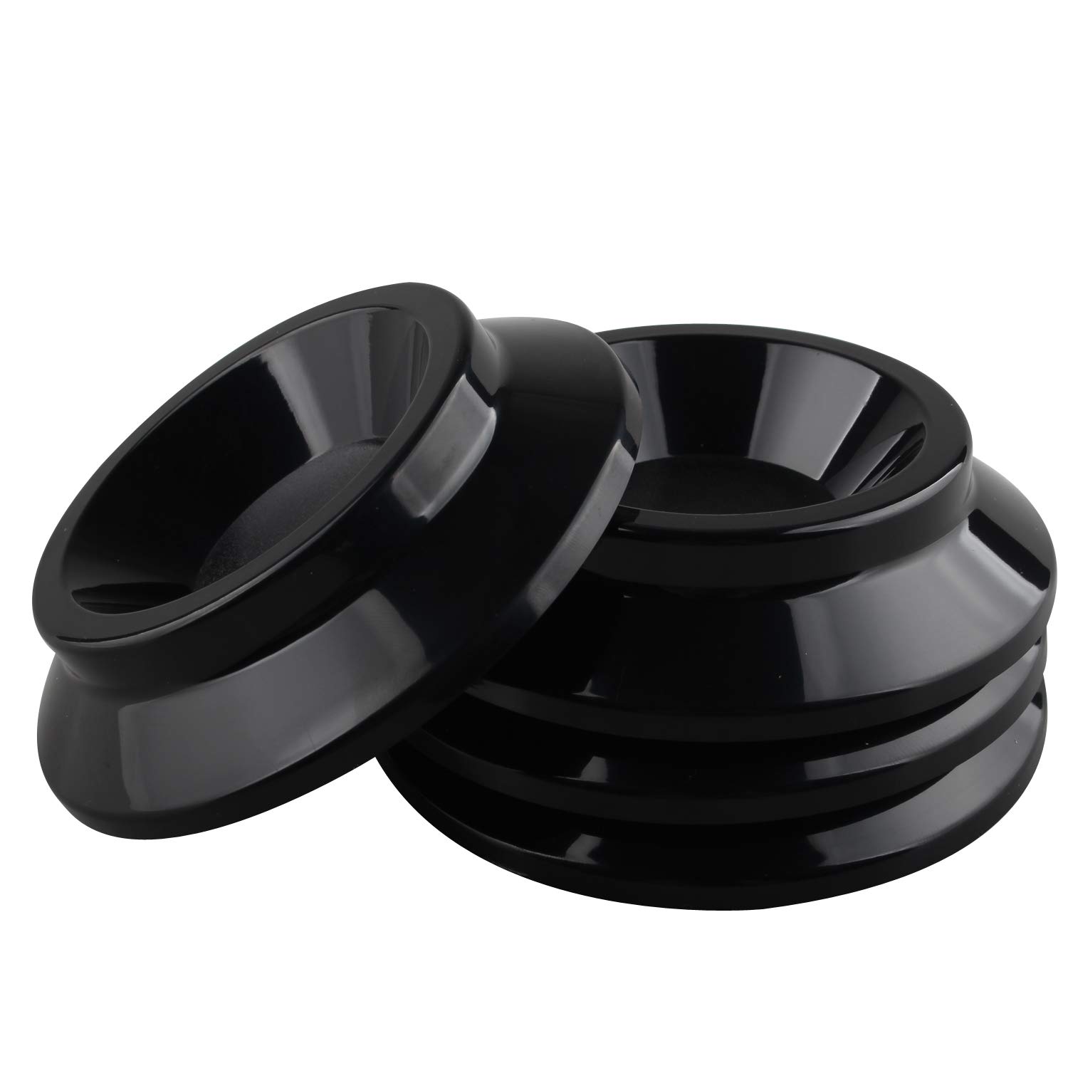 Futheda Set of 4 Black Slip Resistant Upright Piano Pad Piano Caster Cups Gripper ABS Plastic Mats Furniture Leg Pads Protection Floor Carpet Protector