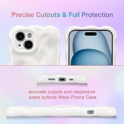 UEEBAI Ripple Case for iPhone 14, Cute Silver Cover