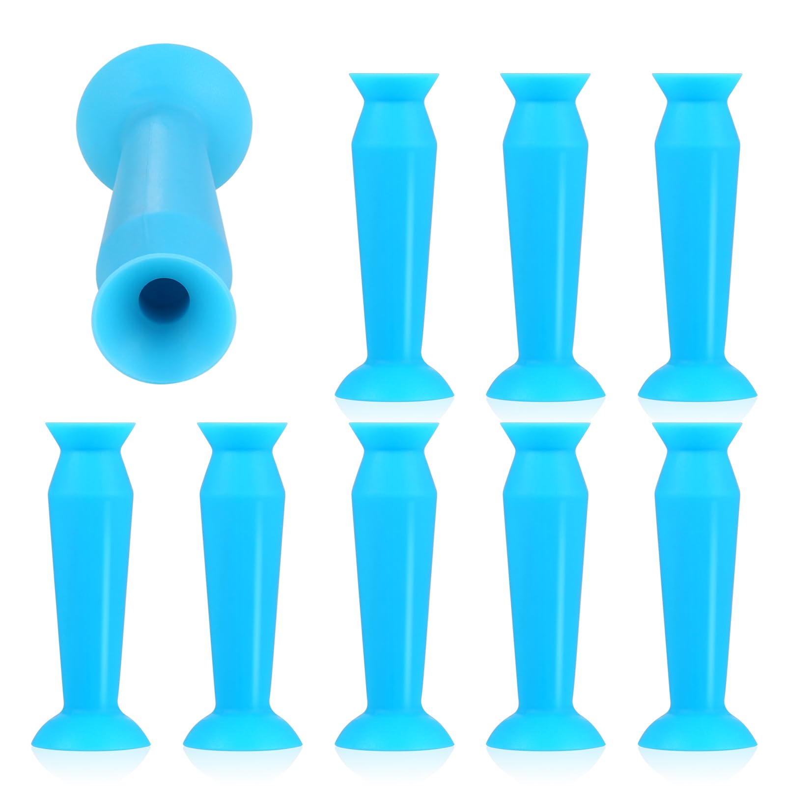 Photo 1 of MUQING 8 Pack Scleral Lens Inserter with Suction Cups on the Bottom, Blue Ventless Applicator for Hard/RGP Lenses, Scleral Lenses, Hard Scleral Contact Lens Handler