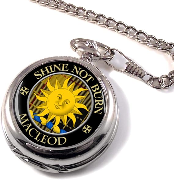 Amazon ルイス 英語モットー スコットランドのmacleod Clan Crestフルハンターポケット時計 懐中時計 腕時計 通販