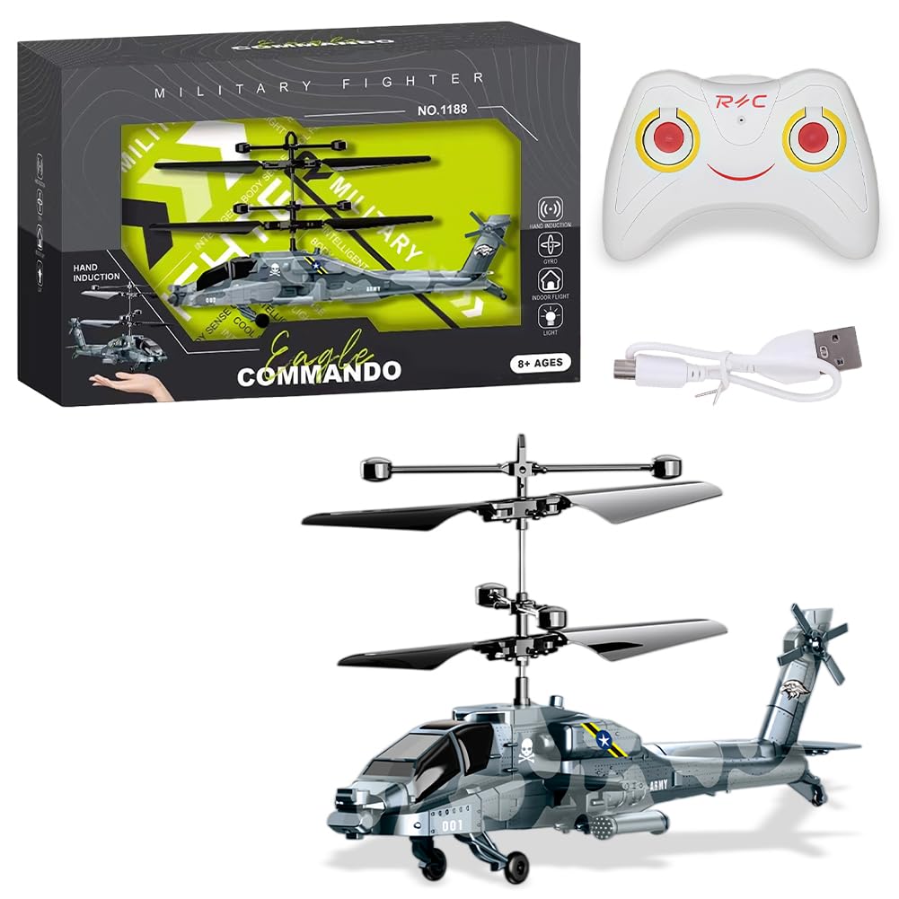 WFKKMEQ Remote Control Helicopter, RC Helicopters Toy Mini RC Helicopter Remote Control Flying Toy Controlled Aircraft Indoor Airplane Toys Mini Helicopters Models Gifts for Birthday(Camouflage Blue)