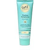 CoTZ Skincare Flawless Complexion Richly Tinted | Facial Mineral Sunscreen | For Medium to Dark Skin Tones | All Skin Types | Broad Spectrum SPF 50 | 2.5oz / 70 g