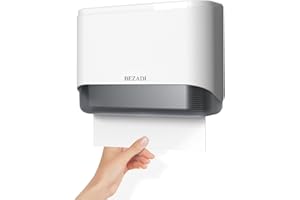 BEZADI Paper Towel Dispenser,Large Capacity Wall Mount Tissue Dispensers with Smart Lock, Used for Kitchen and Bathroom 200+ Sheets White Toilet Paper Holders