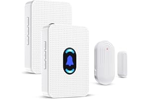 Door Chime, Daytech Wireless Door Sensor Chime 800ft Range Door Entry Chime with 20 Chimes 5 Adjustable Volume Mute Mode LED Indicator Door Open Chime for Business/Home When Entering, Door Open Alert