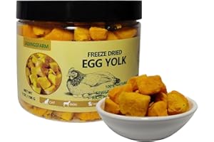 JADINGSFARM Freeze Dried Egg Yolk Cat & Dog Treats, Single Ingredient, High-Protein Training Treats and Food Topper for Dogs and Cats, Gluten & Grain Free, 7 oz (Chicken Egg Yolk)