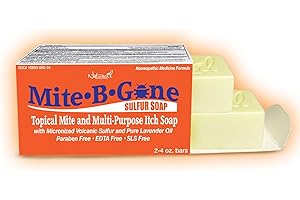 Mite-B-Gone Relief Soap - Fast Anti-Itch Soaps for Human Mites, Insect & Mosquito Bites, Itching & Discomfort | Kid Safe | Effective for All Skin Types | 4 oz Bars (2)
