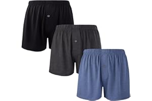 BAMBOO COOL Mens Boxers Short Classic Fit Soft Casual Underwear Loose Breathable Boxer Shorts for Men