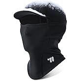 Kids Balaclava Ski Mask with Brim, Fleece Winter Neck Gaiter Warmer, Windproof Full Face Mask for Boys Girls, Cold Weather