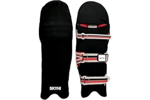 Skyhi Colored Cricket Batting Pads Covers - Leg Guards Clads - Leg Guard Skin (Black-1), Standerd size