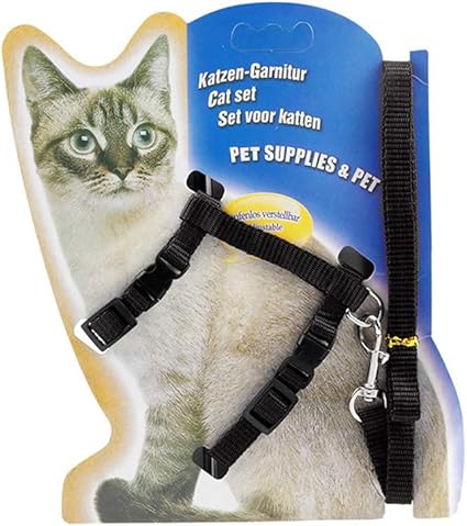 Icecode Harnais Pour Chat Et Chaton Avec Sangle En Nylon Et Laisse Reglable Noir Amazon Fr Cuisine Maison