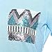 Usstore Women Ladies Pocket Sequins Splice Long Sleeve Tops T-Shirt Blouse (M, Blue)