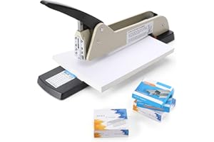 Frifreego Long Reach Stapler, Heavy Duty Long Arm Stapler, 200 Sheets Capacity, 4000 Staples Gift, 9.84” Adjustable Stapling Depth Suitable for Booklets & Office Document, Fixable Paper Guide