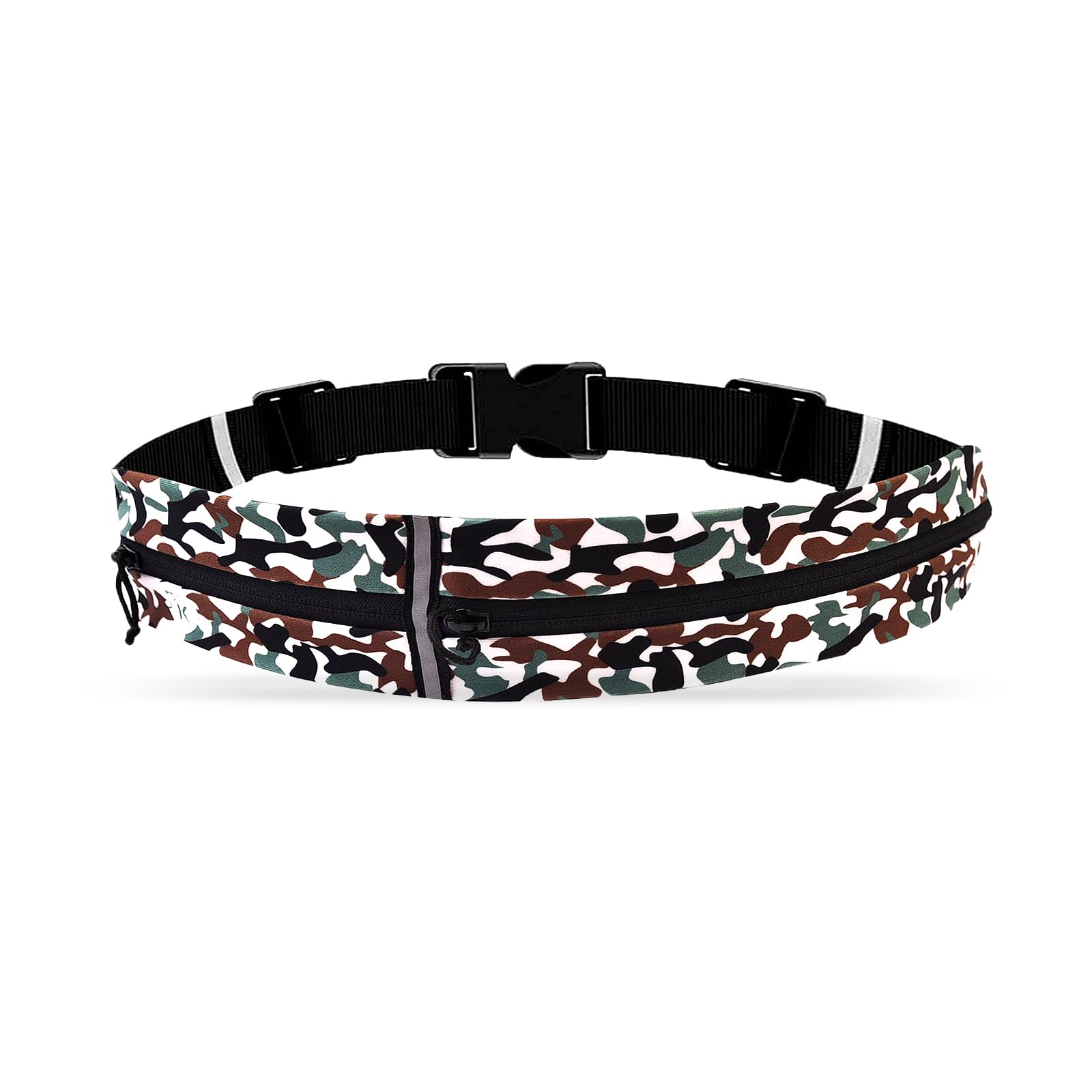 KAMICURE® Running Belt with Adjustable Elastic Strap - Waterproof Large Capacity Running Waist Pack for Workouts, Exercise, Cycling, Walking, Travel & Outdoor Activities (Camouflage)