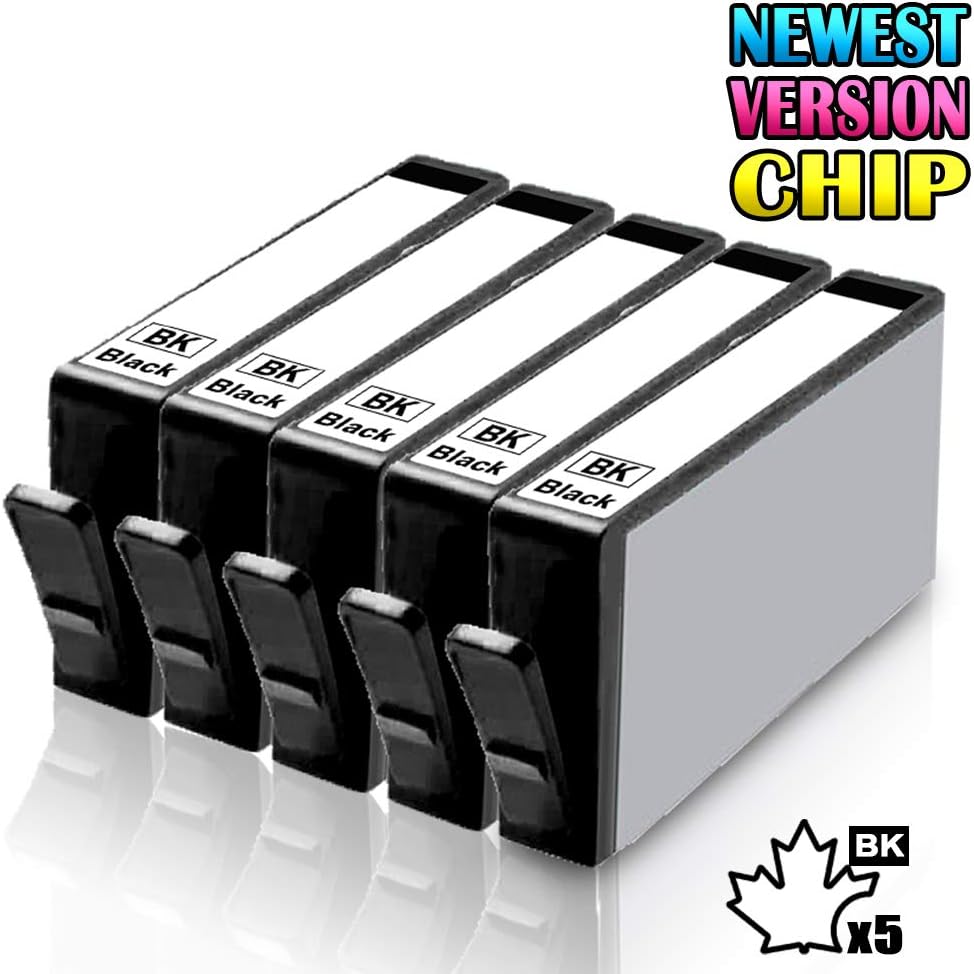 5 Inkfirst Compatible Black Ink Cartridges Replacement for HP 564 XL 564XL High Yield Officejet 