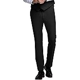 WOUIEWN Men's Tweed Herringbone Pant Dress Pants for Men Hidden Expandable Waist Suit Trousers Slacks