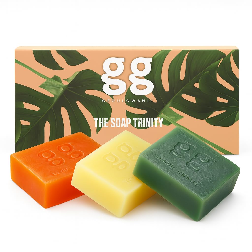 Soap Trinity – African Black Soap Gift Set | Turmeric, Kojic & Raw African Black Soaps for Bright, Nourished Skin | Natural, Eco-Friendly Skincare for All Skin Types (XMAS GIFT)