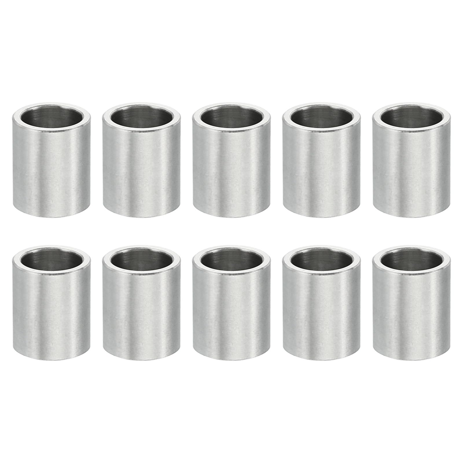 PATIKIL M6 Stainless Steel Spacers, 10 Pcs Metal Spacer Stainless Steel 6.1mm ID x 8mm OD x 10mm L Stainless Steel Spacer Screw Standoff Round for 1/4" or M6 Screw Bolts