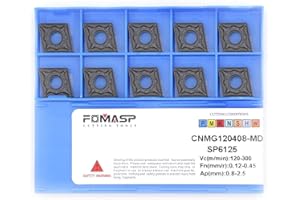 FomaSP CNMG432 / CNMG120408-PM of CNC Carbide Inserts for Steel Turning Cutting Tools, The Chip Breaker"PM" fit for Semi-Finishing Metal Cutting, 10 PCS.