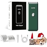 Founouly Professional Household Waterproof Low Noise Pet Hair Clippers Electric USB Rechargeable Painless Grooming Tools Hair Grooming Trimmer for Small Medium Dog Cat AP005 Green