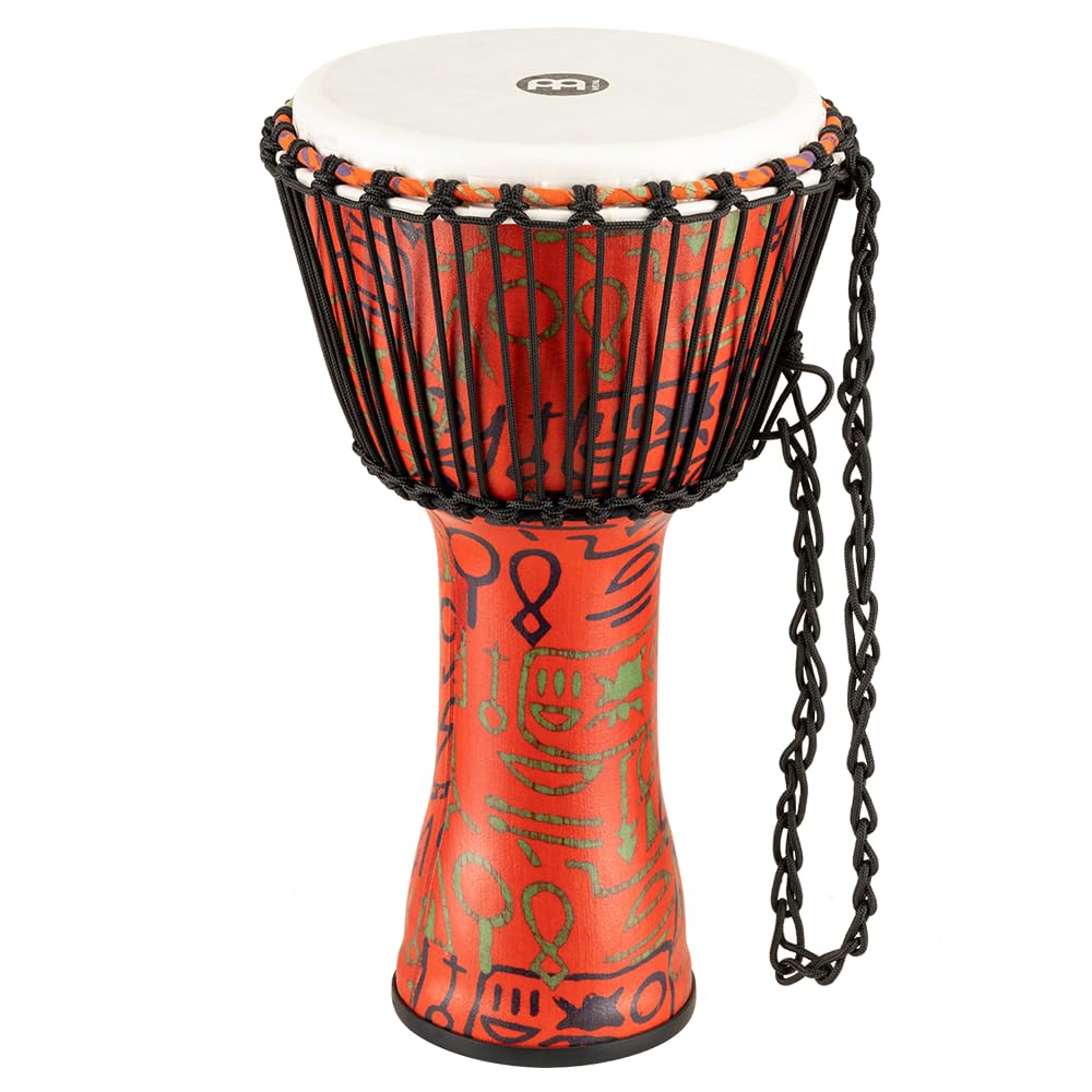 Meinl Percussion Rope Travel Djembe - Large Handdrum - With Nylon Ropes - Diameter 12 Inches - Plastic, Multicoloured (PADJ1-L-F)