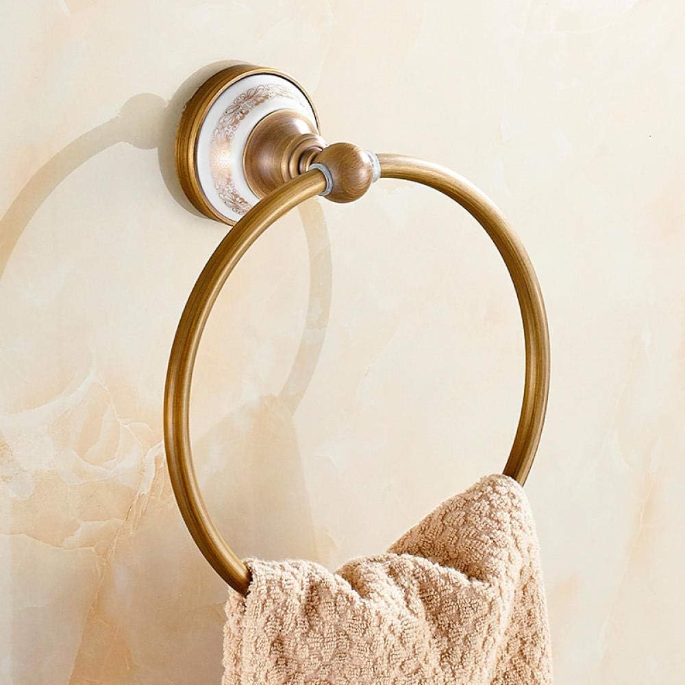 Suministros de baño antiguo toalla anillo toalla colgante cobre toalla