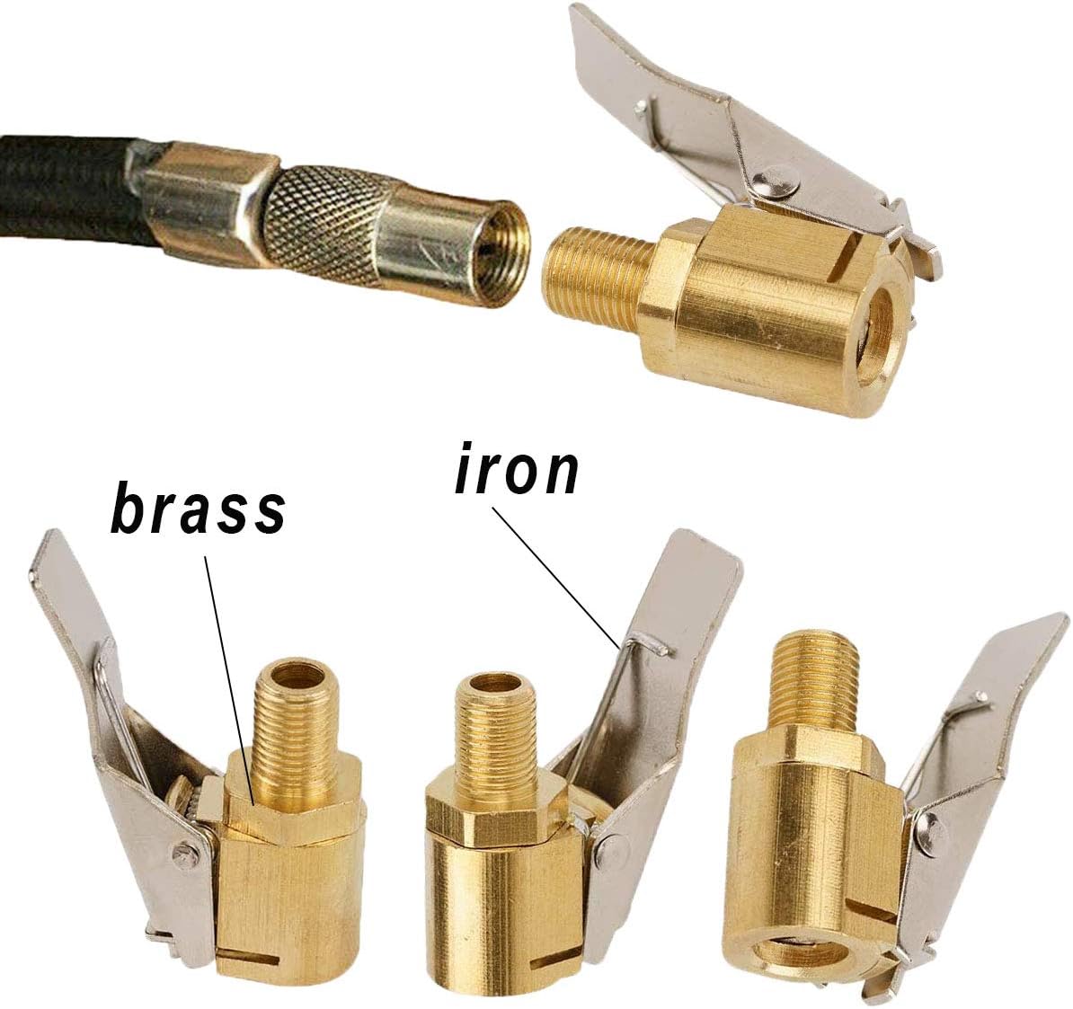 Osuter 8PCS Tire Air Chucks Copper Portable Tyre Valve Connector Car