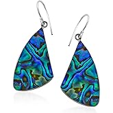Stylish Dangle Drop Earrings 925 Sterling Silver Abalone Shell Fashion Beach Jewelry Unique Costume Jewelry for Women Birthday Christmas Gifts for Women