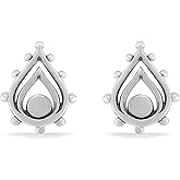Boma Jewelry Sterling Silver Balinese Tribal Boho Teardrop Stud Earrings