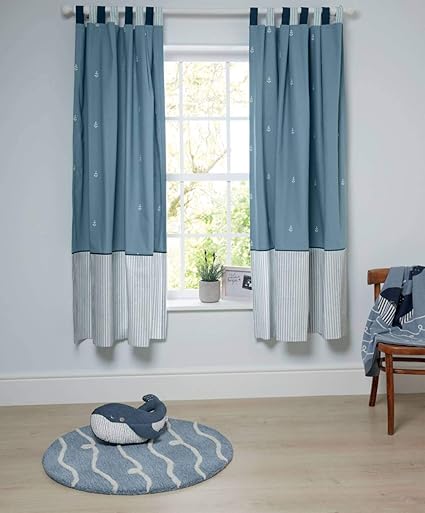 Mamas And Papas Tab Top Nursery Curtains Sail Away With Me