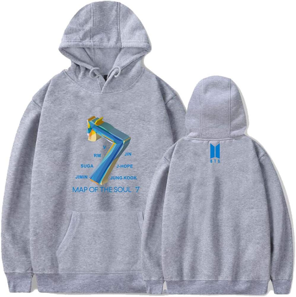 BTS Hoodies Hip Hop Sweatshirt Signature BTS MAP of The Soul 7Printed Pullover College Jumper Sweater Outwear Cozy Tops Suga Jin Jimin Jung Kook J-Hope Rap-Monster V
