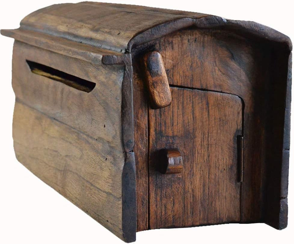 Wooden Mailbox, Retro Mailbox WallMounted Mailbox Garden Entrance