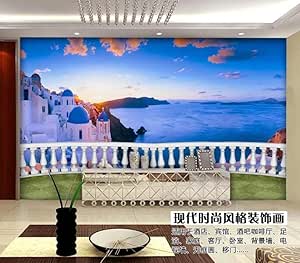 Balcón mediterráneo Edificio Mar Sala de estar moderna Dormitorio Mural