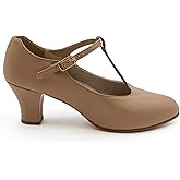 Capezio Jr. Footlight T-Strap Character Shoe, Caramel, 14 M