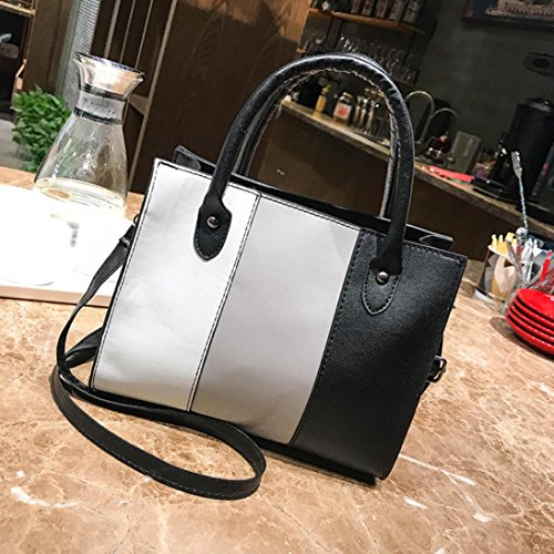 Women Handbag ,Todaies Woman Tote Casual Bags Crossbody Bag Hit color Leather Handbag Shoulder Bag 2018 (25cm(L)12cm(W)20cm(H), Gray)