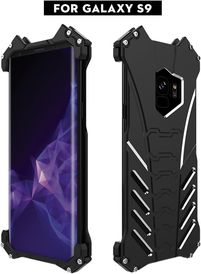 Galaxy S9 Metal Case,HuiFlying Gundam Aluminum Metal Shockproof Bumper Heavy Duty Sturdy Protective Mechanical Armor…