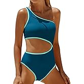 Women's One Piece Swimsuit- One Shoulder Bathing Suit Cutout Tummy Control Swimwear