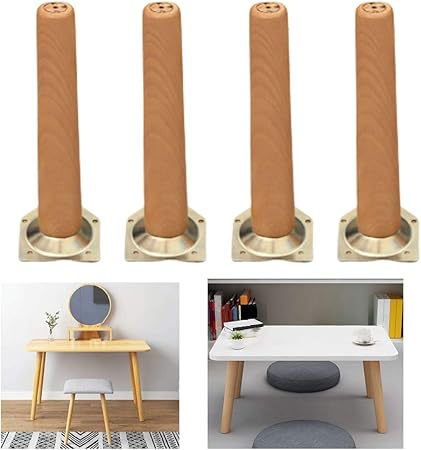 Lot De 4 Pieds De Meubles En Bois Massif Pieds De Remplacement Pour Table Placard Table Basse Banc Bibliotheque Meuble Tv Avec Accessoires De Montage 40cm 15 75in Amazon Fr Bricolage