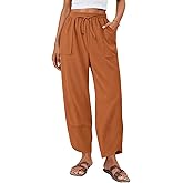 Anymiss Womens Baggy Corduroy Pants Casual Elastic Waisted Palazzo Harem Trousers M-3XL