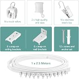 SEGNAYEN Flexible Curtain Track Bay Window 2.5m White PVC with Fittings view 2