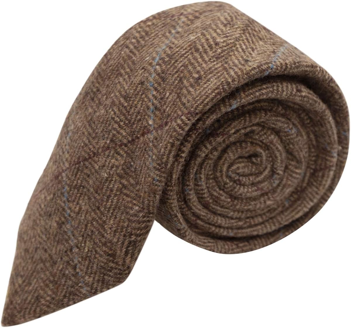 Luxury Herringbone Brown Tweed Necktie, Tie at Amazon Men’s Clothing store