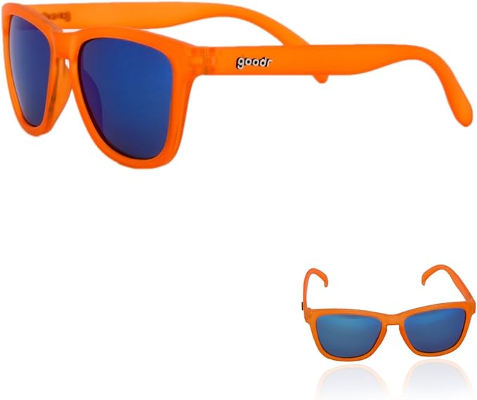 goodr RUNNING SUNGLASSES (Orange w/Blue Lens) at Amazon Men’s