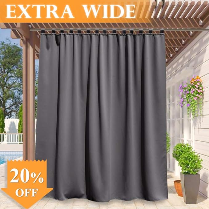RYB HOME Patio Curtain Outdoor Waterproof RYB HOME Patio Curtain Outdoor Waterproof