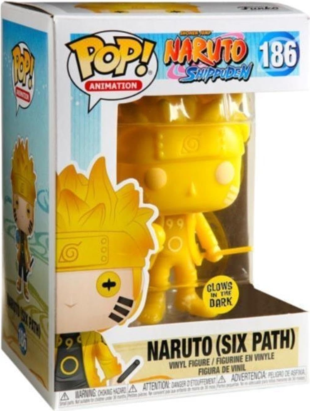 Funko 42755 Pop! Animation: Naruto puden - Naruto (Six Path) (Yellow Glow in the Dark Special Edition) #186